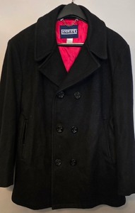 lot 180K image: LR - Lands End Wool Coat - Mens Double-Breasted Winter Outerwear - 80% Recycled Wool