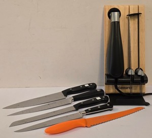 lot 232K image: LR - Wusthof Gourmet 414345054562 Knives, Henckels Knife, Cuisinart Electric Knife with Stand