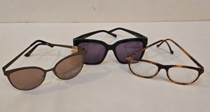 lot 254K image: LR - DKNY Sunglasses - Frye Sunglasses - Giorgio Armani Eyeglasses