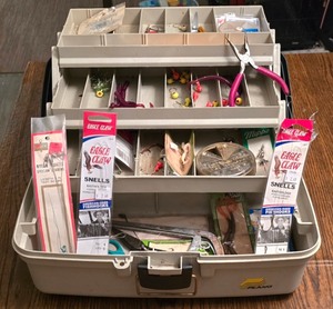 lot 270K image: LR - Plano Tackle Box - Contents Include Fishing Lures, Hooks, Pliers & Accessories