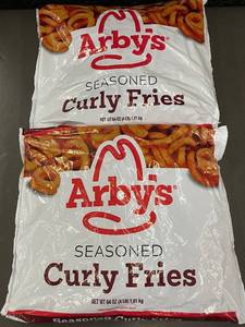 lot 142 image: G - Arbys Seasoned Curly Fries 2-Pack - 64 oz Each, Frozen
