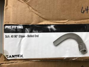 lot 64 image: PVC FITTING 1 12 SCH 40, 90 ELBOW