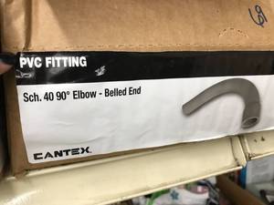 lot 69 image: PVC FITTING SCH 40, 90 ELBOW BELLED END