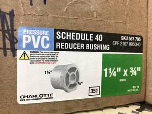 lot 79 image: PVC SCH 40 REDUCER BUSHING