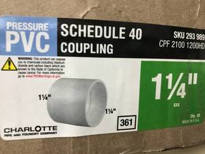 lot 84 image: PVC SCH40 COUPLING