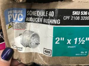 lot 122 image: PVC SCH40, REDUCER BUSHING, 2IN X 1 12IN