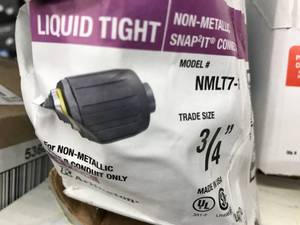 lot 126 image: LIQUID TIGHT NON-METALLIC SNAP IT CONNECTOR