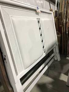 lot 198 image: WHITE, KING HEADBOARD WITH BLING