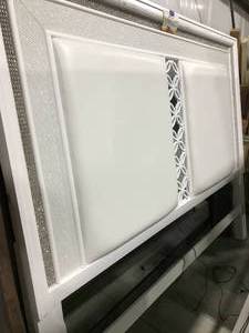 lot 199 image: WHITE, KING HEADBOARD WITH BLING AND LED LIGHTING