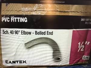 lot 121 image: PVC SCH40, 90 ELBOW, BELLED END