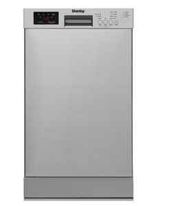 lot 6 image: Danby 18 Wide Built-in Dishwasher in Stainless Steel (Used, Missing Top Tray)