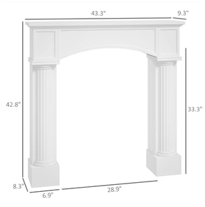 lot 62 image: HOMCOM Modern Fireplace Mantel, Freestanding Fireplace Surround for Electric Fireplaces, 43.3 W x 39.8 H, White