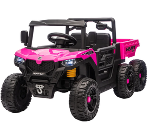 lot 63 image: Qaba 24V 4WD Kids Ride On Car with 6 Wheels Electric Ride On Car with Dump Bed, Remote for 3-8 Years, Pink
