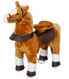 lot 103 image: Qaba Ride on Horse, Walking Horse Toy, Kids Riding Pony w Wheels & Neighing Sounds for 3-5 Years, up to 132 Pounds