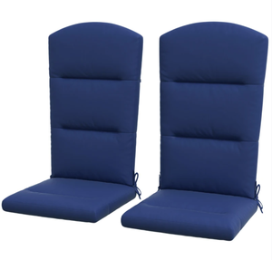 lot 111 image: Outsunny Outdoor Chair Cushions for Adirondack Chair, Replacement Cushions with Ties, Seat & Back Cushion, Blue 58.75 x 20.5 x 2