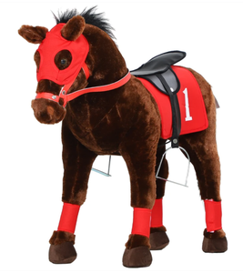 lot 113 image: Qaba Ride on Horse for Kids 3-8 Years Old w Neighing Sound, Saddle & Stirrups