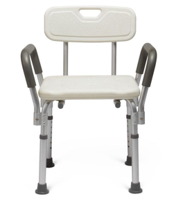 lot 202 image: Medline Knockdown Shower Chair with Arms 350lbs White 1Ct