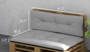 lot 408 image: Outsunny 2 Seater Pallet Cushions Outdoor 3.9 Thick Replacement Cushions - Tufted Design for Garden, Patio, Light Gray