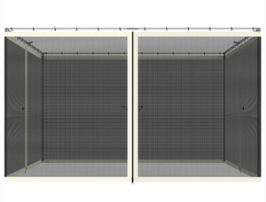 lot 409 image: Outsunny Replacement Mesh Sidewall Netting for 10 x 12 Gazebos and Canopy Tents with Zippers, (Sidewall Only) Cream