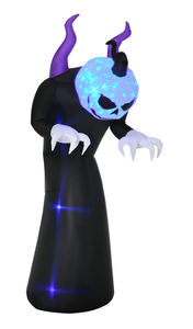 lot 423 image: HOMCOM 7 Halloween Inflatables Outdoor Decorations Pumpkin Reaper Decoration, Ghost Blow Up LED Yard Decor for Garden, Lawn, Party, Holiday, Waterproof