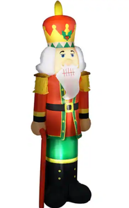 lot 438 image: HOMCOM 8 Inflatable Christmas Nutcracker Soldier with 4 LED Lights, Blow-Up Outdoor LED Yard Display, Waterproof