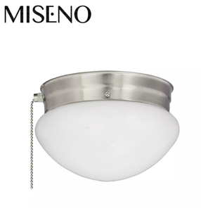 lot 440 image: Miseno 7-12 in. 1-Light Flush Mount Ceiling Fixture in Brushed Nickel with Pull Chain