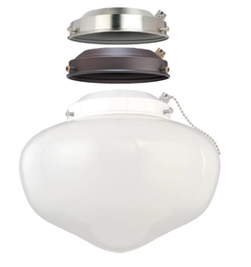 lot 441 image: Westinghouse 3-in-1 LED Schoolhouse Light Kit, Multi Finish Fitters, White Opal Glass, Damp Location, ENERGY STAR