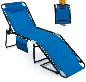 lot 337 image: Costway Costway Folding Patio Lounger with Adjustable Back and Footrest