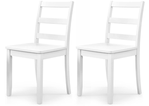 lot 345 image: ERGOMASTER Wooden Dining Chairs, Farmhouse Kitchen Chairs with Back for Restaurant Dining Room (2, White)