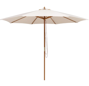 lot 21 image: Costway NP10752BE 10 ft. Patio Umbrella with 8 Wooden Ribs & 3 Adjustable Heights, Beige