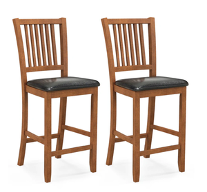 lot 55 image: Costway 2-Piece Barstools Counter Height Bar Chair Set with Backrest and Footrests
