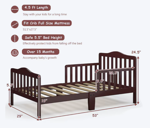 lot 126 image: Goplus Brown Toddler Bed