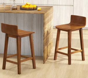 lot 60 image: Giantex 2 or 4 Bar Stools Set with Low Back & Footrest