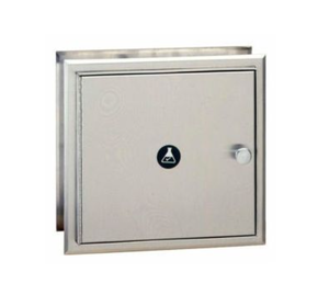 lot 135 image: Bobrick� Recessed Specimen Pass-Thru Cabinet Satin B505 (Maybe Missing Hardware)