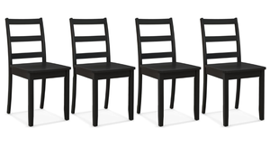 lot 349 image: ERGOMASTER Wooden Dining Chairs Set of 4, Farmhouse Kitchen Chairs with Back for Restaurant Dining Room, Black