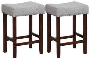 lot 350 image: SlickBlue Set of 2 24 Inch Bar Stool with Cushioned Seat and Footrest for Comfortable Sitting