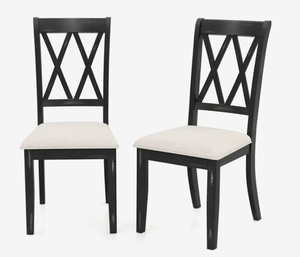 lot 351 image: Costway Dining Chairs Set of 2 Kitchen Side Chairs with Curved Cross Back