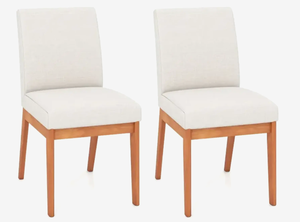 lot 353 image: Costway Upholstered Dining Chairs Set of 2 Kitchen Armless Side Chairs with Rubber Wood Legs (Maybe Missing Hardware)