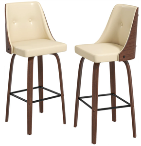 lot 359 image: HOMCOM Bar Height Bar Stools Set of 2, Beige