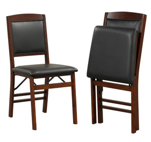 lot 363 image: Costway 2 Pack Folding Dining Chairs Foldable Chairs with PVC Padded Seat & High Backrest