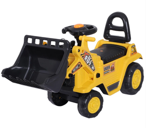 lot 370 image: HOMCOM 3 in 1 Ride On Toy Bulldozer Digger Tractor Pulling Cart Pretend Play Construction Truck