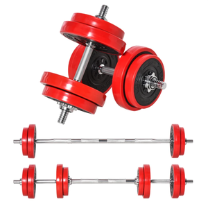 lot 372 image: Soozier Adjustable Dumbbell Set, 44lbs Convertible to Barbell Weight Set for Home Gym Women and Men Weight Lifting Training