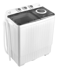 lot 463 image: Costway 26 lbs Portable Semi-automatic Twin Tub Washing Machine with Drain Pump Gray