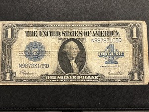 lot 1 image: 1923 Blue Seal $1 Dollar Silver Certificate
