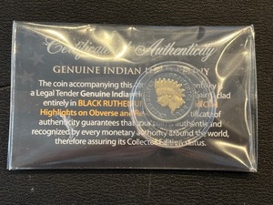 lot 19 image: 24K Gold Black Ruthenium Indian Head Cent