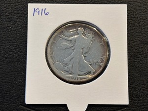 lot 28 image: 1916 Walking Liberty Half Dollar