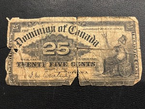 lot 49 image: 1900 25 Cent Fractional Currency Canada