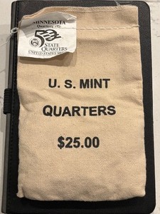 lot 74 image: Minnesota State Quarters Denver Mint $25.00 Bag