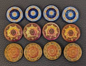 lot 2 image: Set of 12 Czech Glass Buttons, 1.25 Inch Diameter
