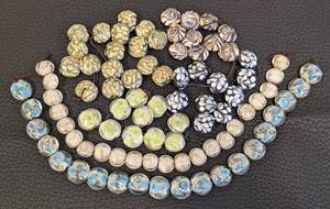 lot 39 image: Collection of Art Glass Beads and Strands, .75 Inch Diameter